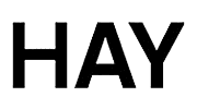 The word "HAY" in black letters.